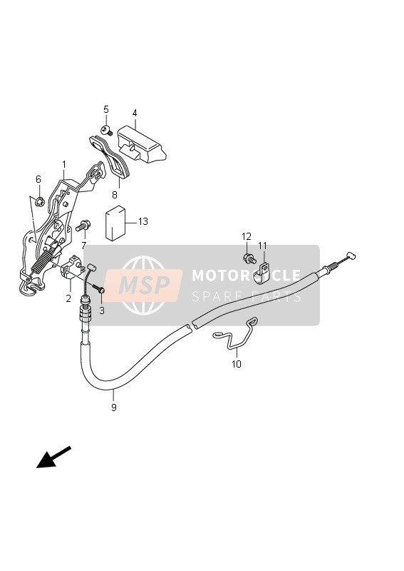 Suzuki AN400(A)(ZA) BURGMAN 2011 Leva di blocco del freno per un 2011 Suzuki AN400(A)(ZA) BURGMAN